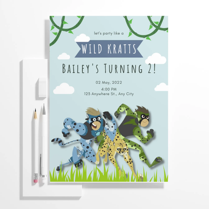 Wild Kratts Birthday Invitation Template - CreativeRino