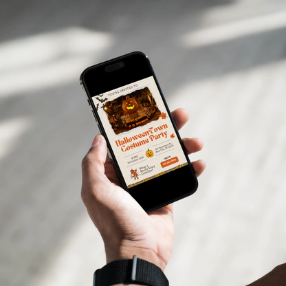 Spirit of Halloweentown Costume Party Invitation Template - CreativeRino