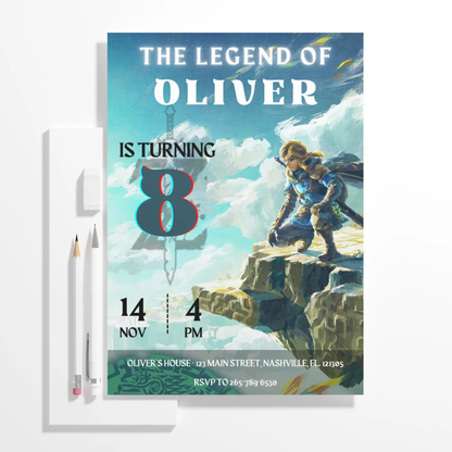 Zelda Birthday Invitation Template | The Legend of Zelda Invite - CreativeRino