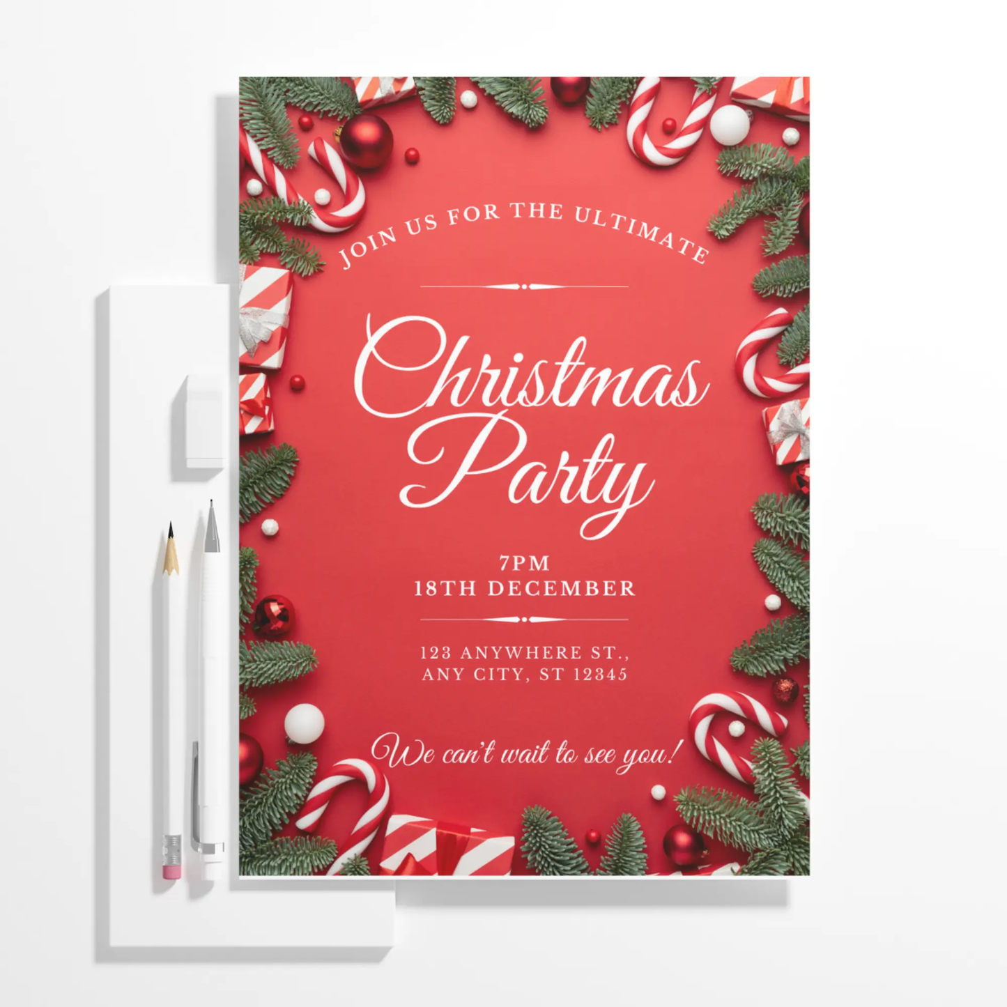 Christmas Party Invitation Template - CreativeRino