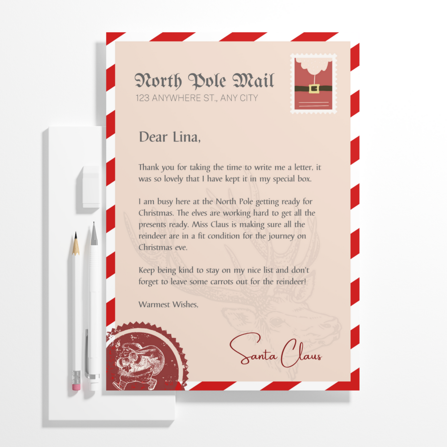 Letter from Santa Claus Christmas Template