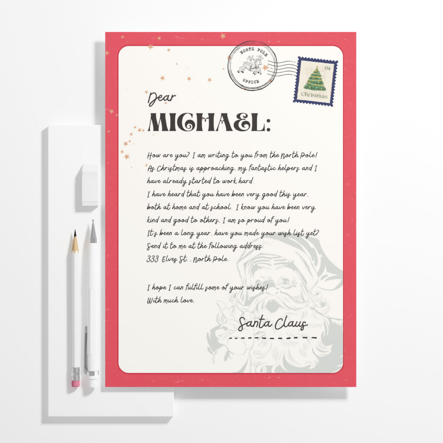 Letter from Santa Claus Christmas Template