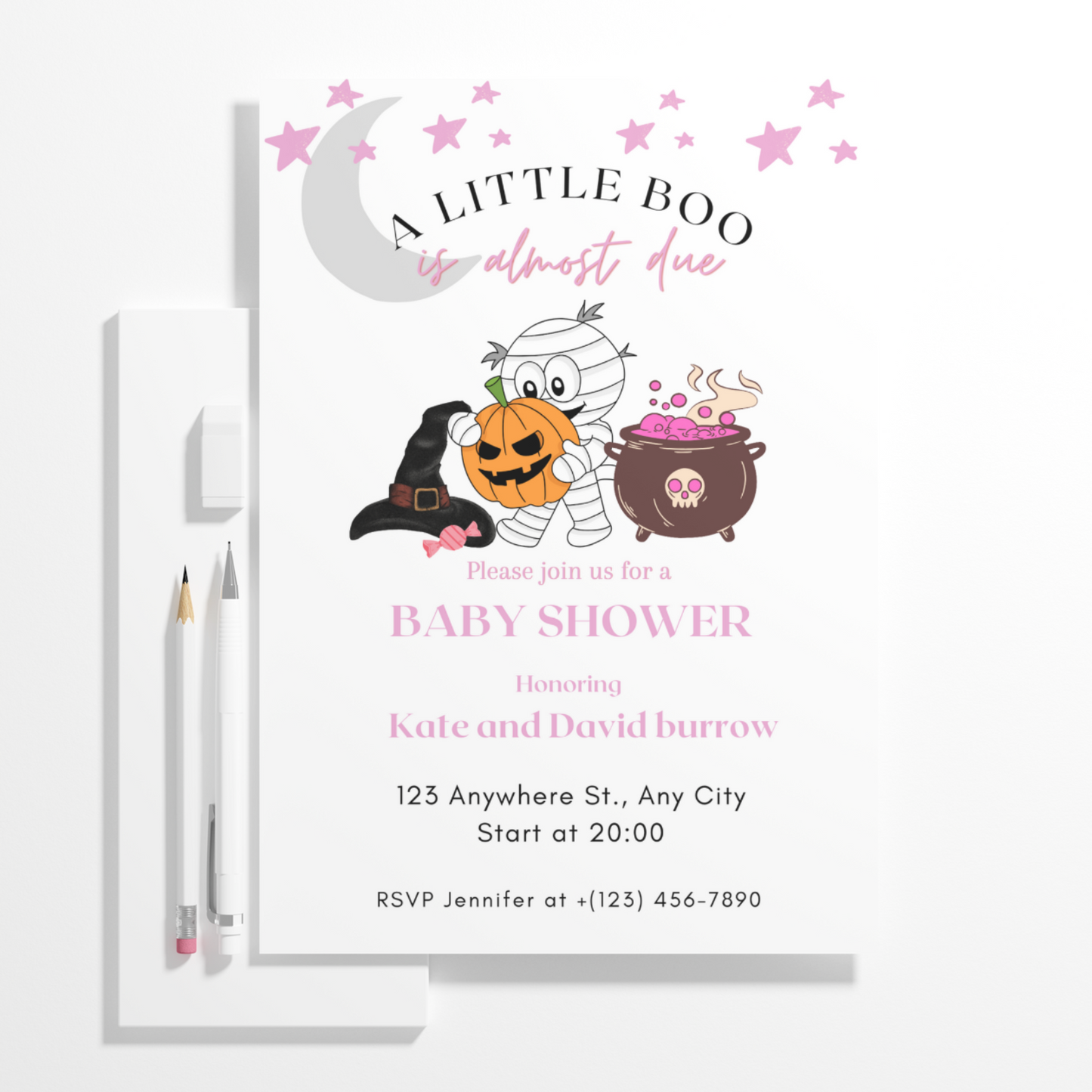 A Little Boo Baby Shower Invitation Template | Halloween Baby Shower Invite