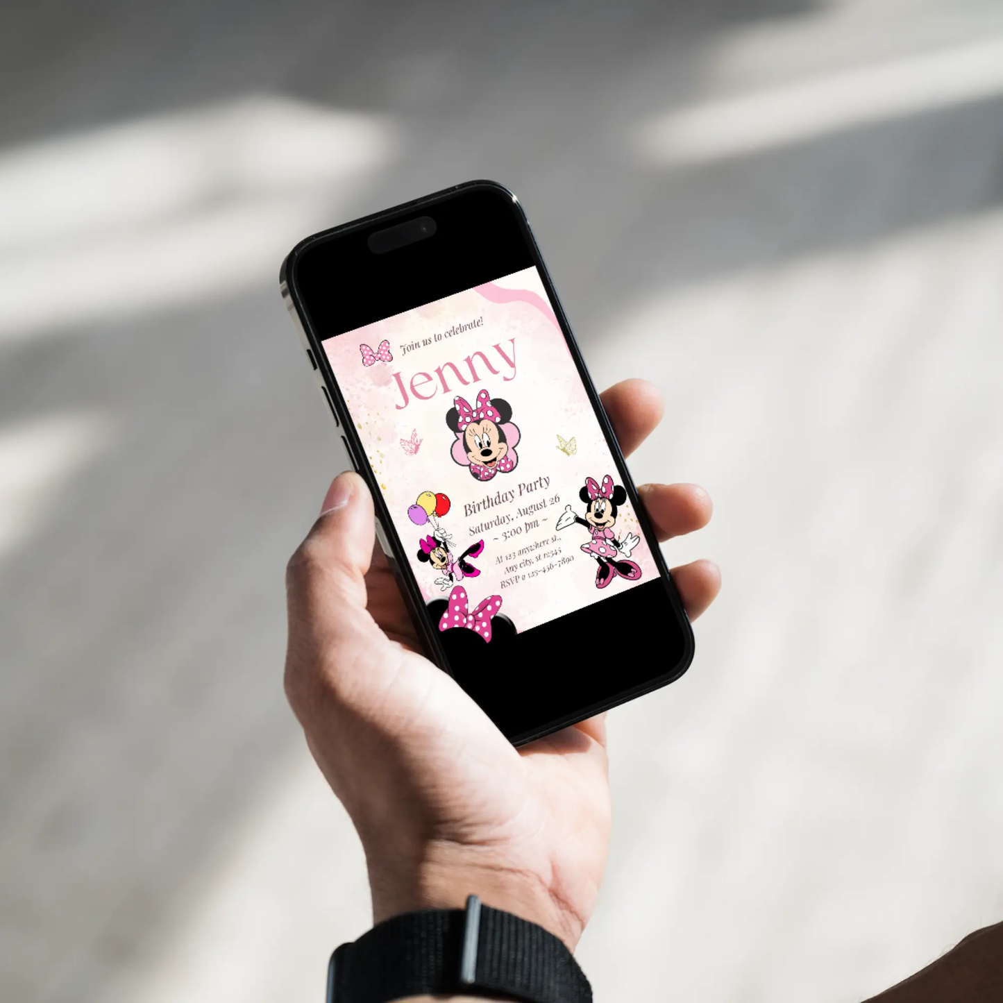 Minnie Mouse Birthday Invitation Template - CreativeRino