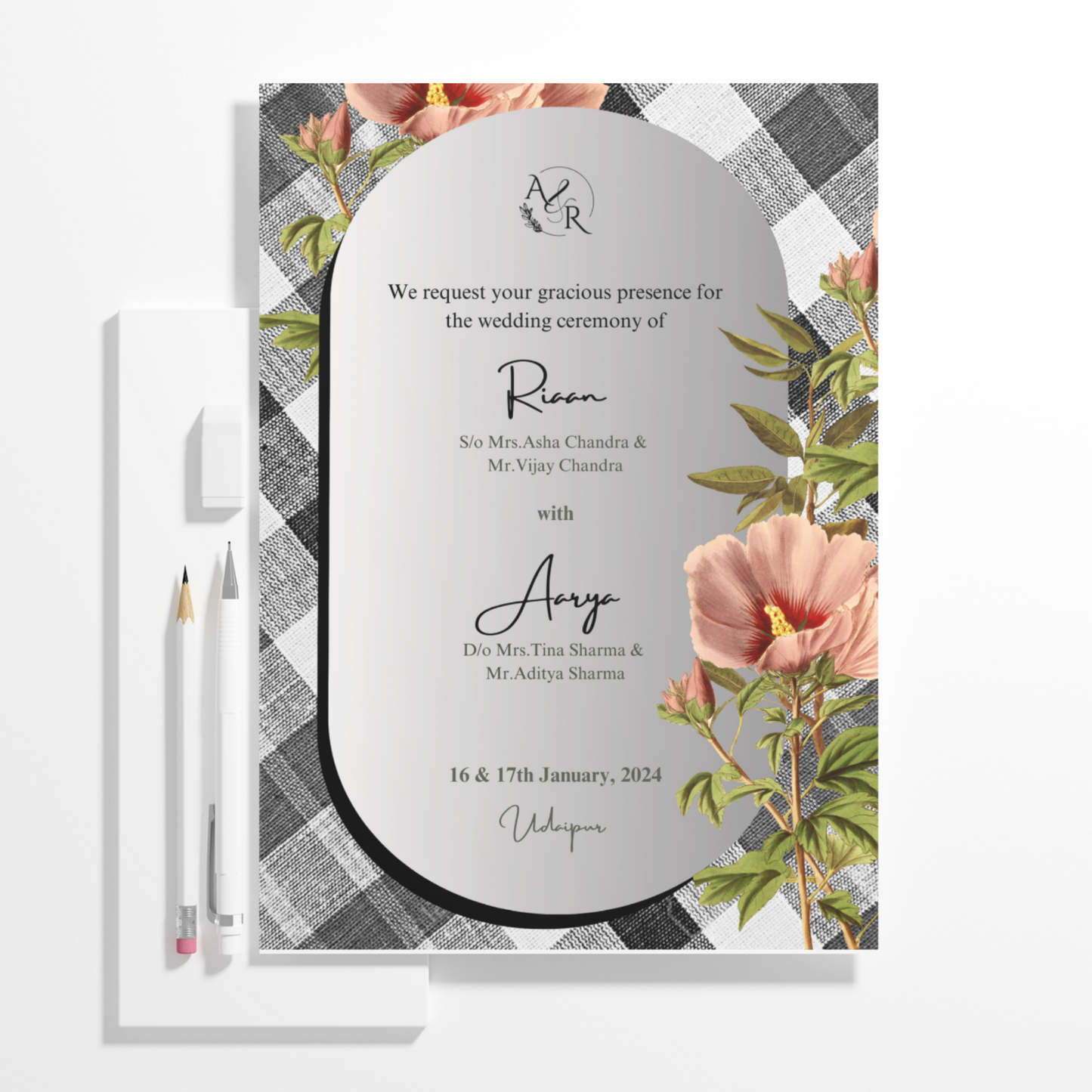 Anthurium Wedding Invitation Template