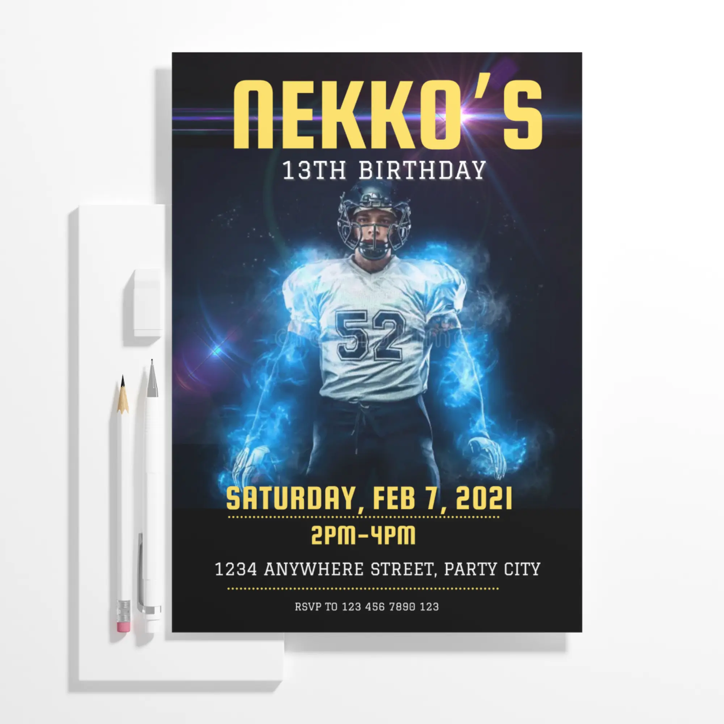 NFL Football Raiders Birthday Invitation Template