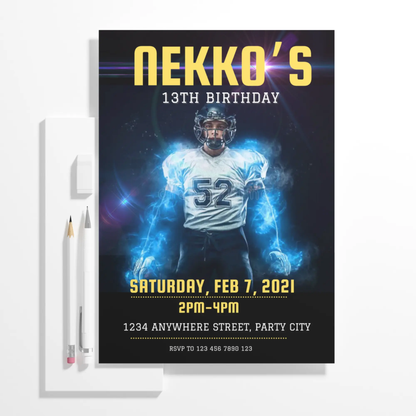NFL Football Raiders Birthday Invitation Template - CreativeRino