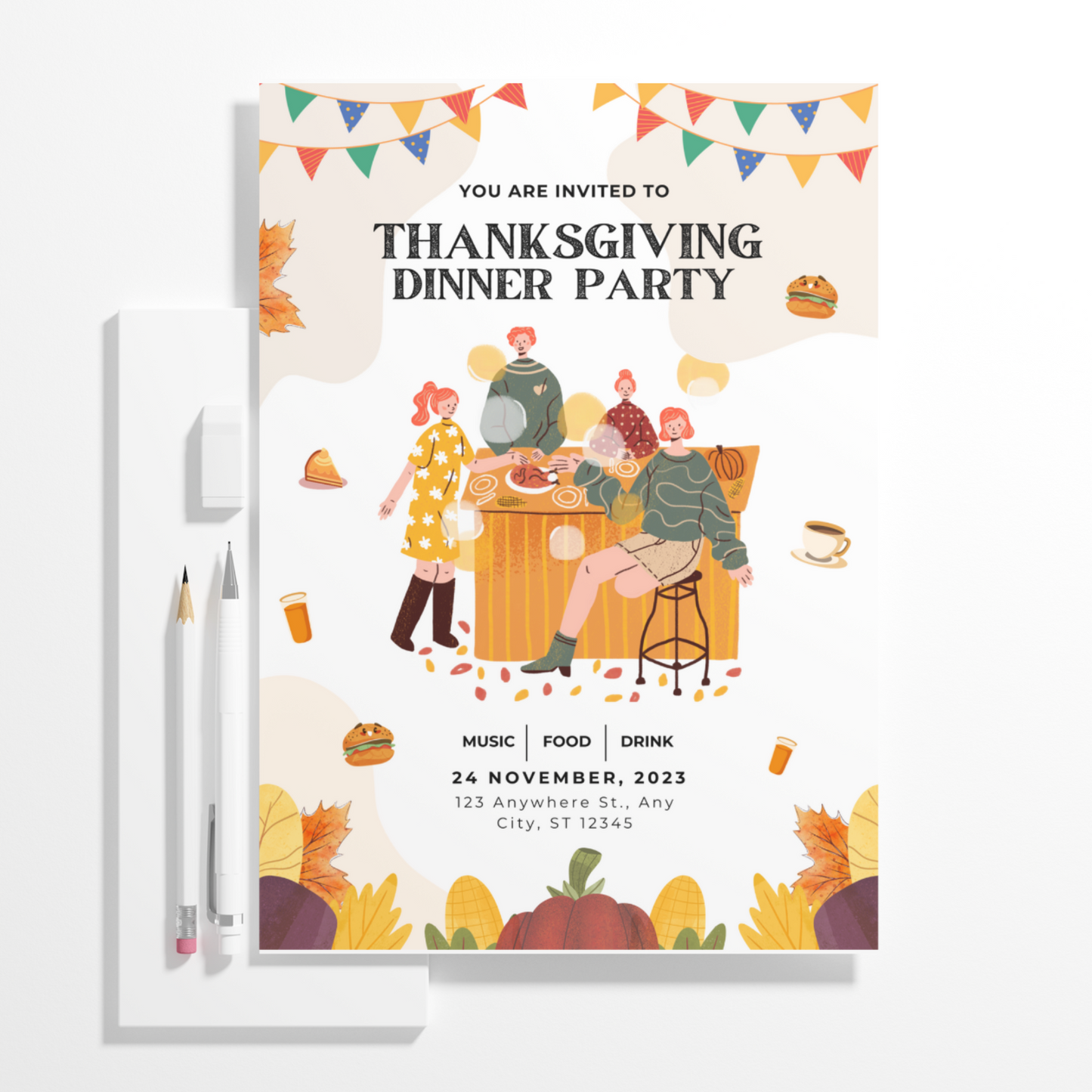 Thanksgiving Dinner Party Invitation Template