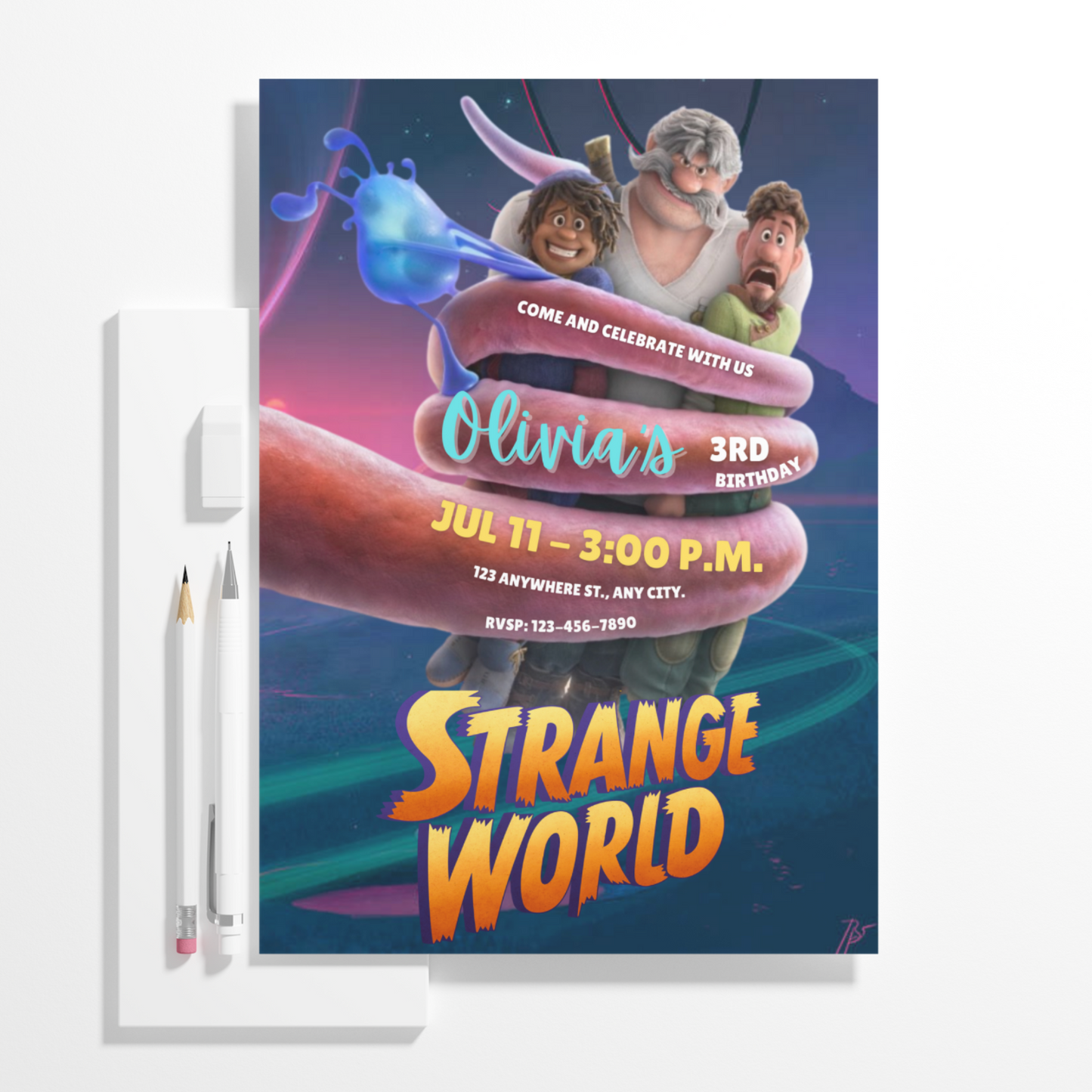 Strange World Birthday Invitation Template