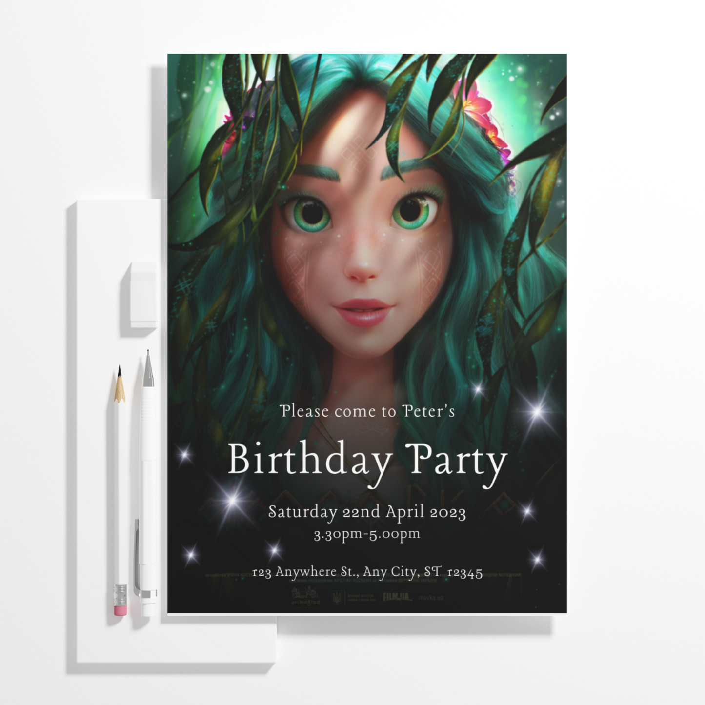 Mavka The Forest Song Birthday Invitation Template