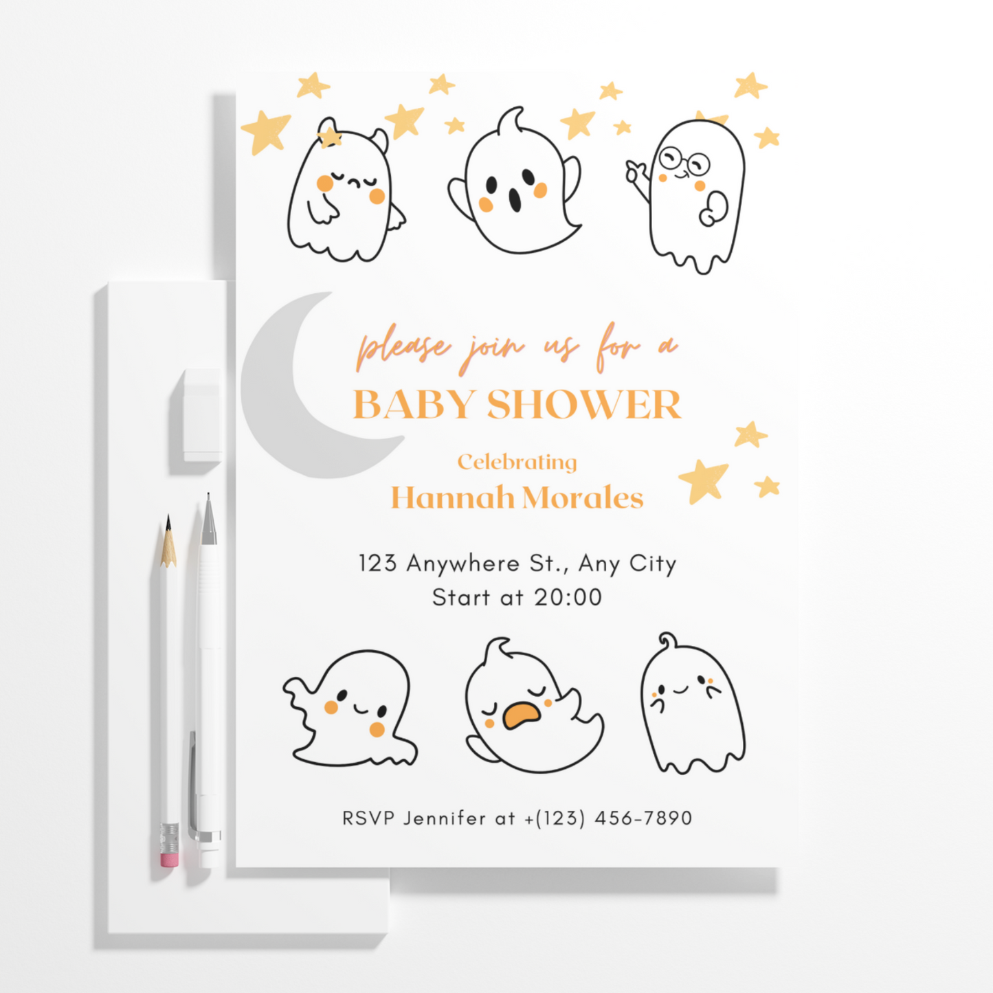 A Little Boo Baby Shower Invitation Template | Halloween Baby Shower Invite