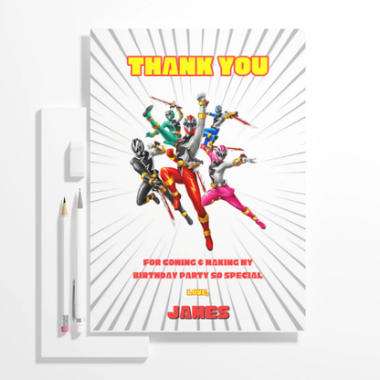Power Rangers Thank You Card Template - CreativeRino