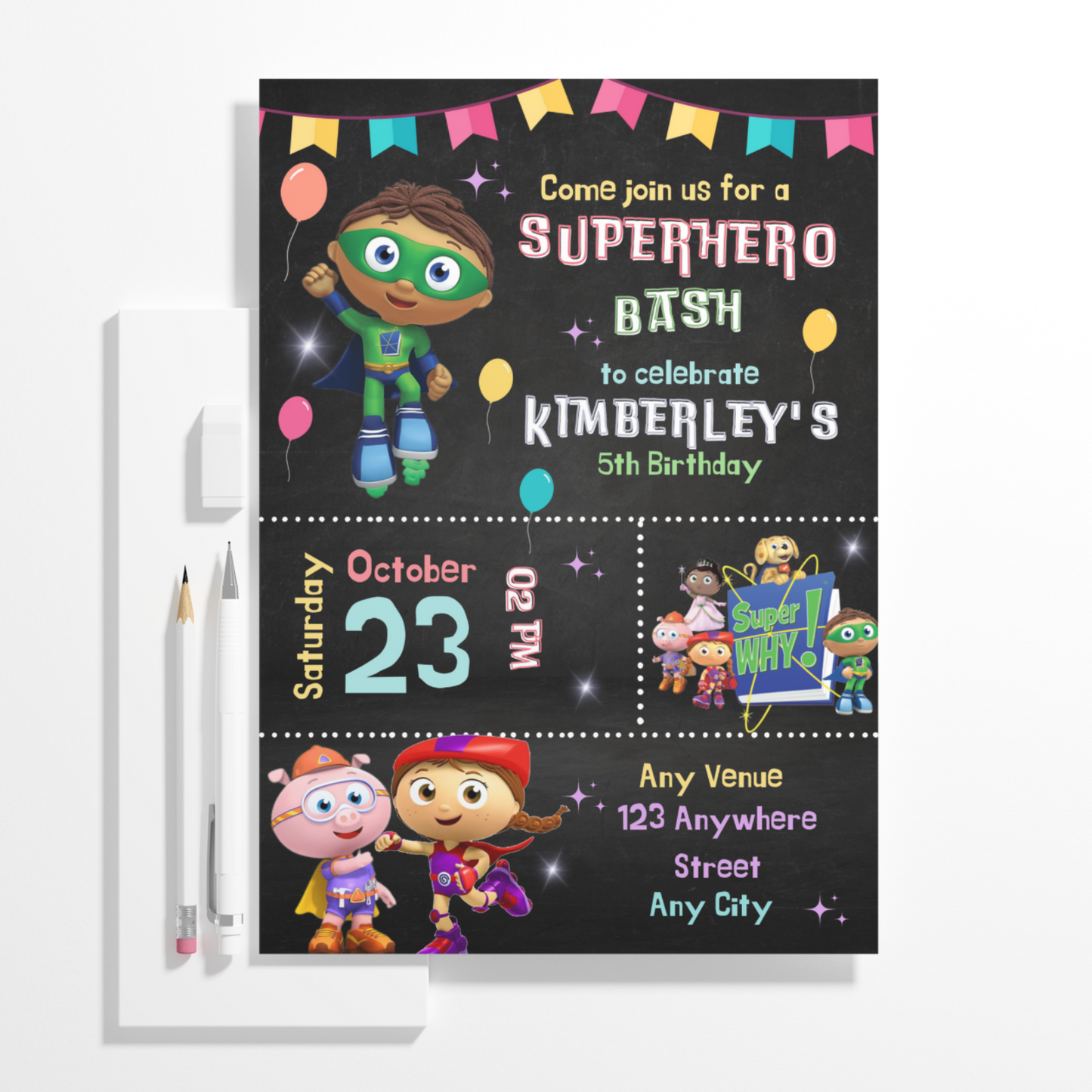 Super Why Birthday Invitation Template