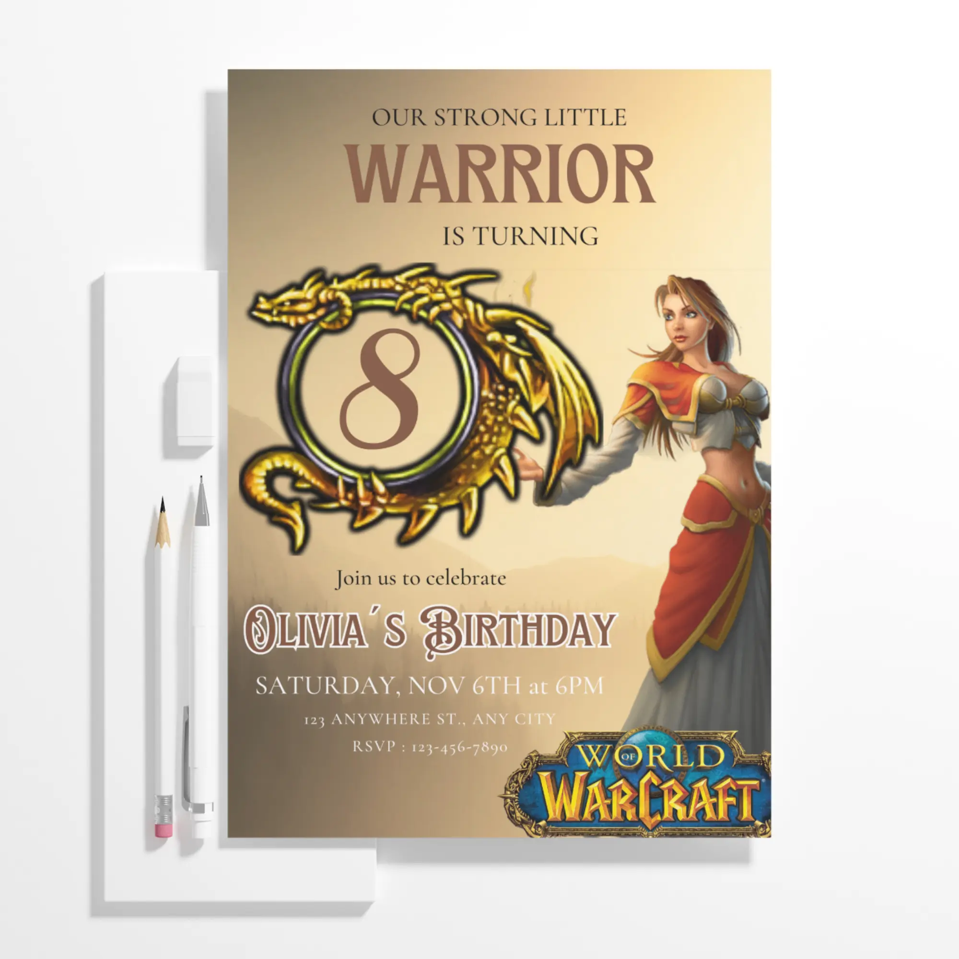 World of Warcraft Birthday Invitation Template - CreativeRino