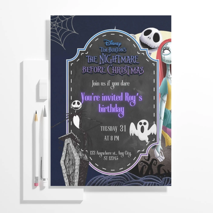 The Nightmare Before Christmas Birthday Invitation Template - CreativeRino