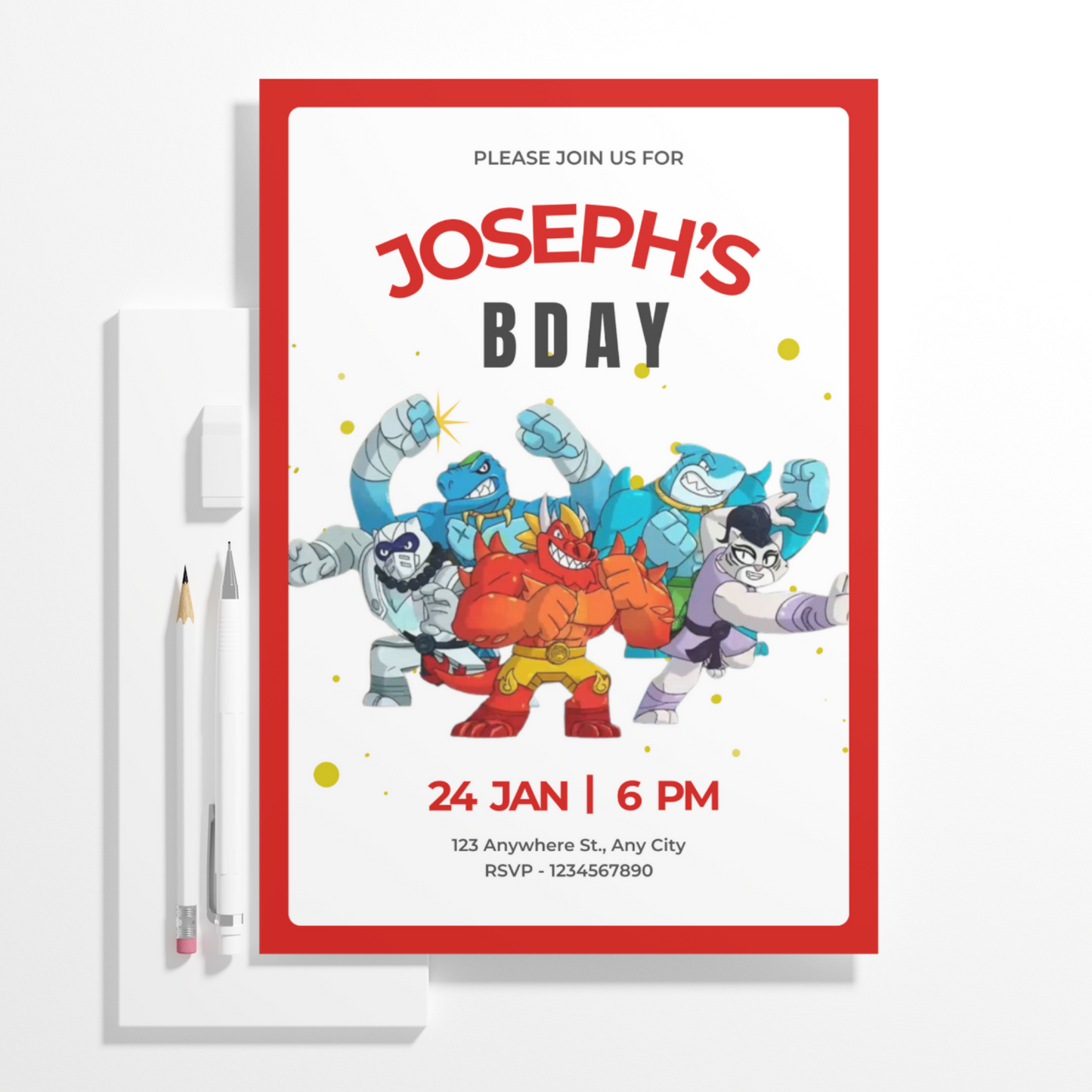 Goo Jit Zu Birthday Invitation Template