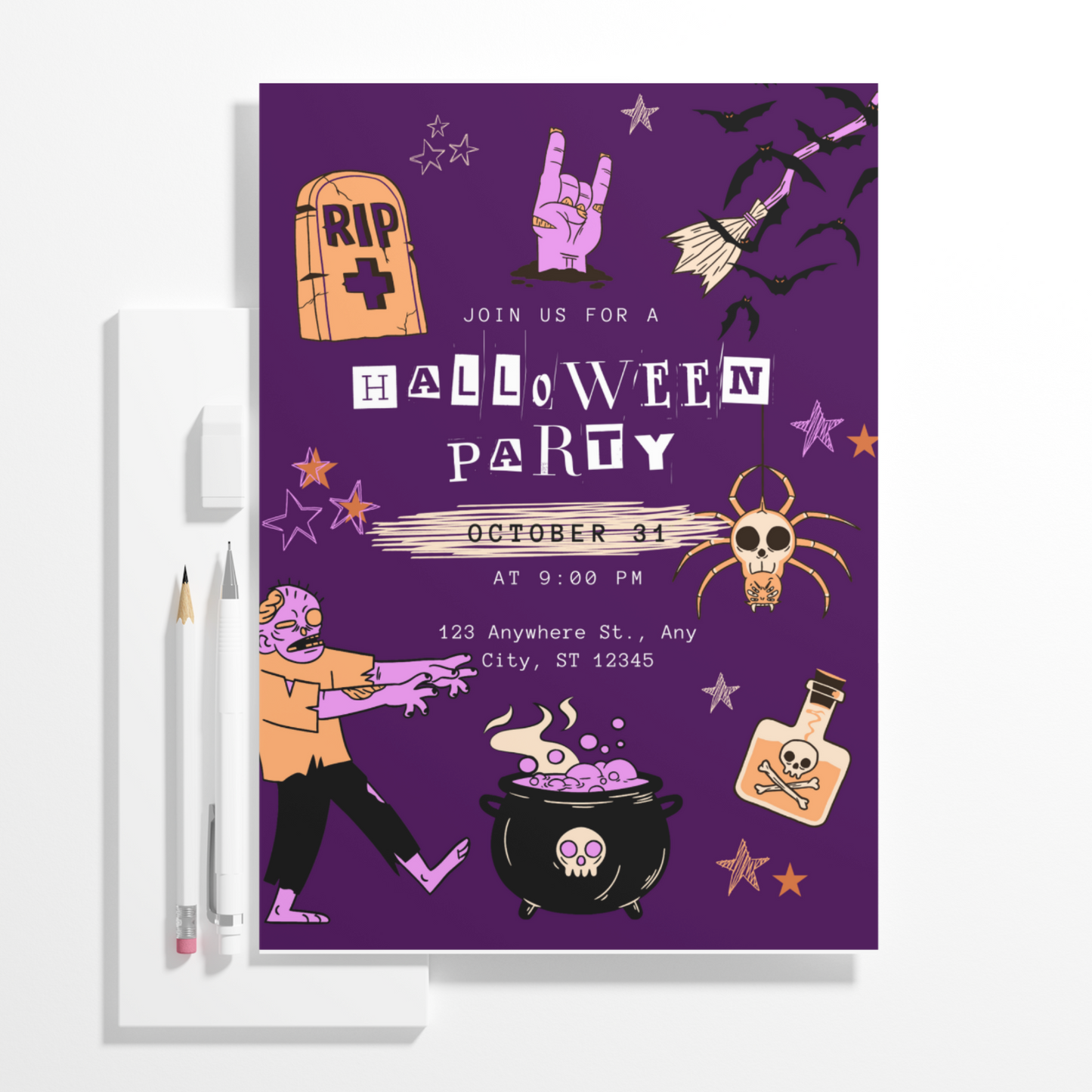 Halloween Party Invitation Template