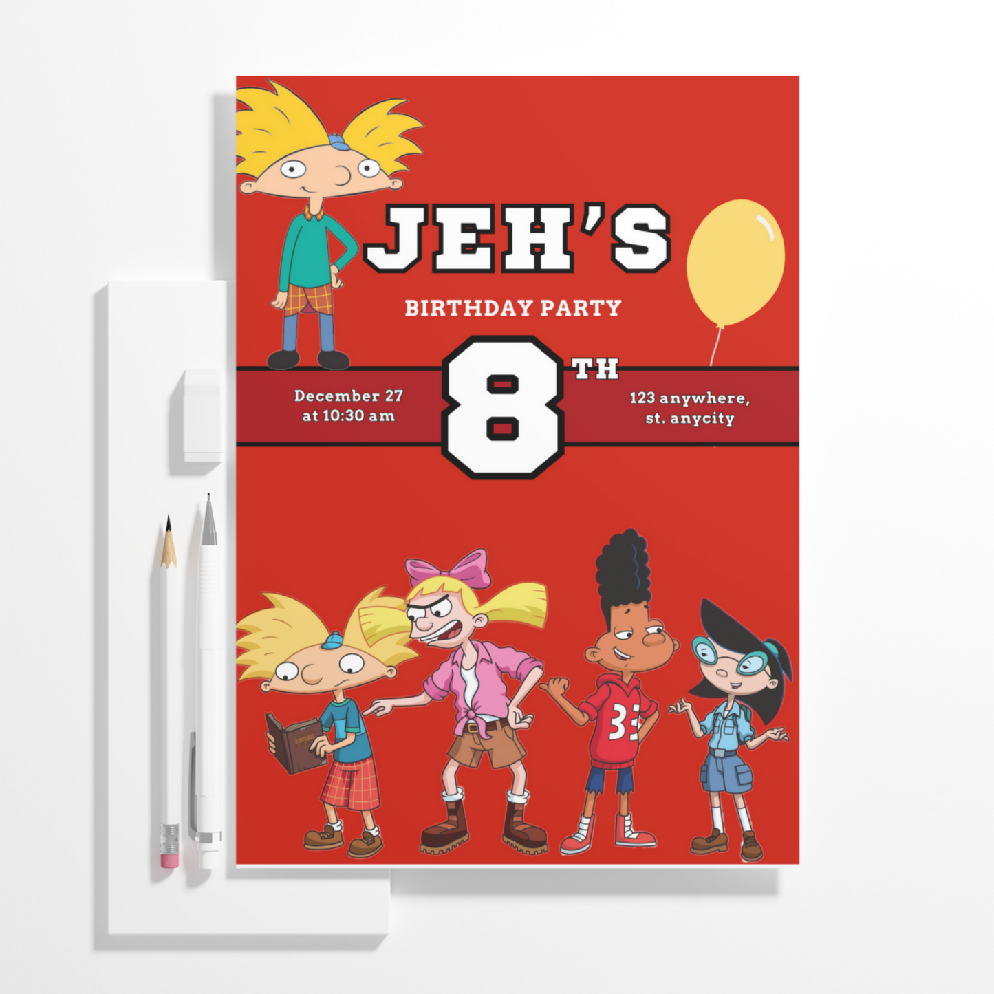 Hey Arnold Birthday Invitation Template