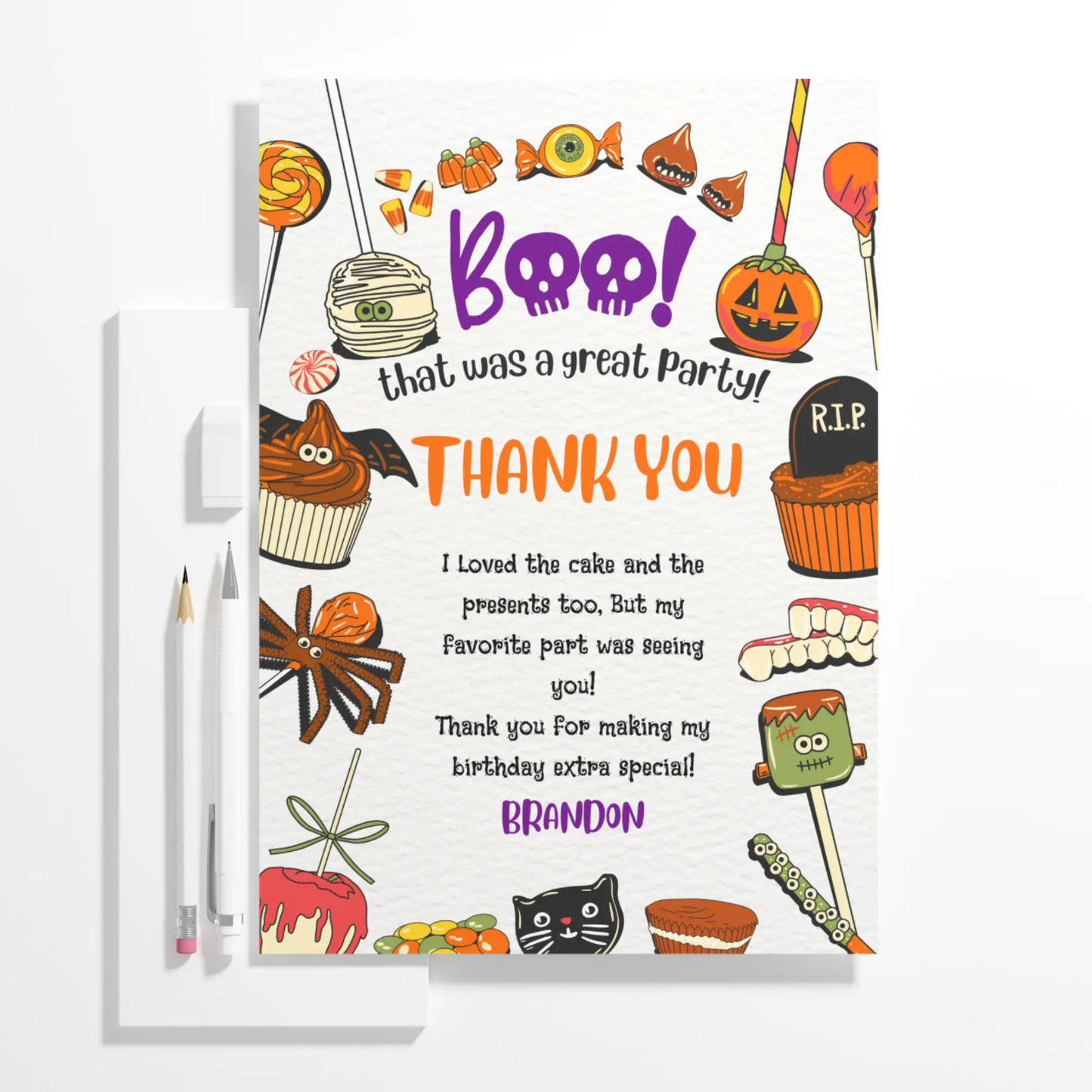 Halloween Thank You Card Template - CreativeRino