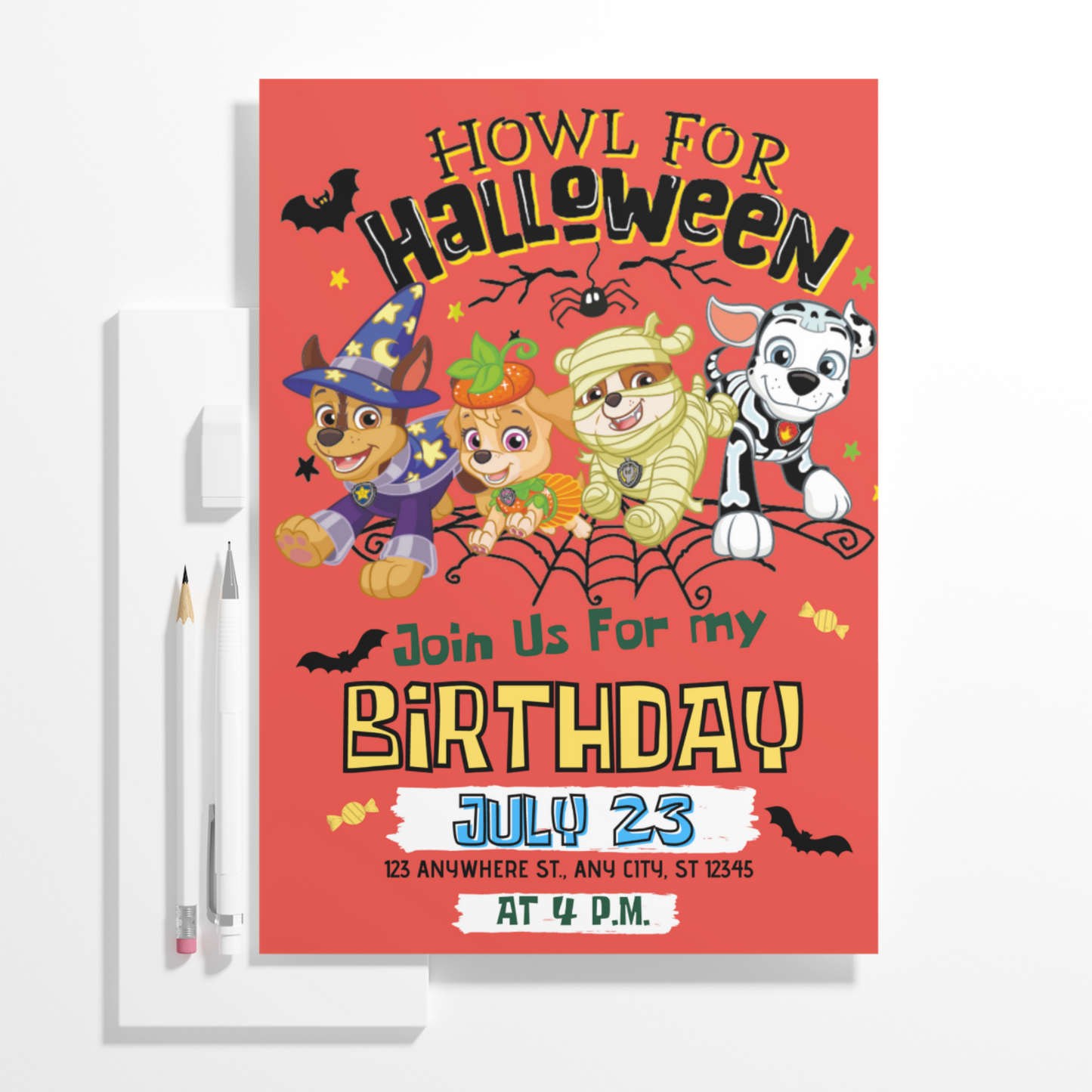 Paw Patrol Birthday Invitation Template