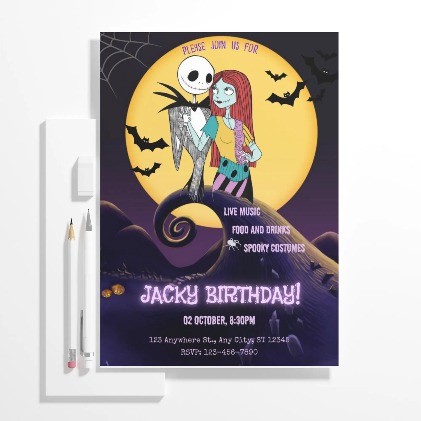 The Nightmare before Christmas Birthday Invitation Template - CreativeRino