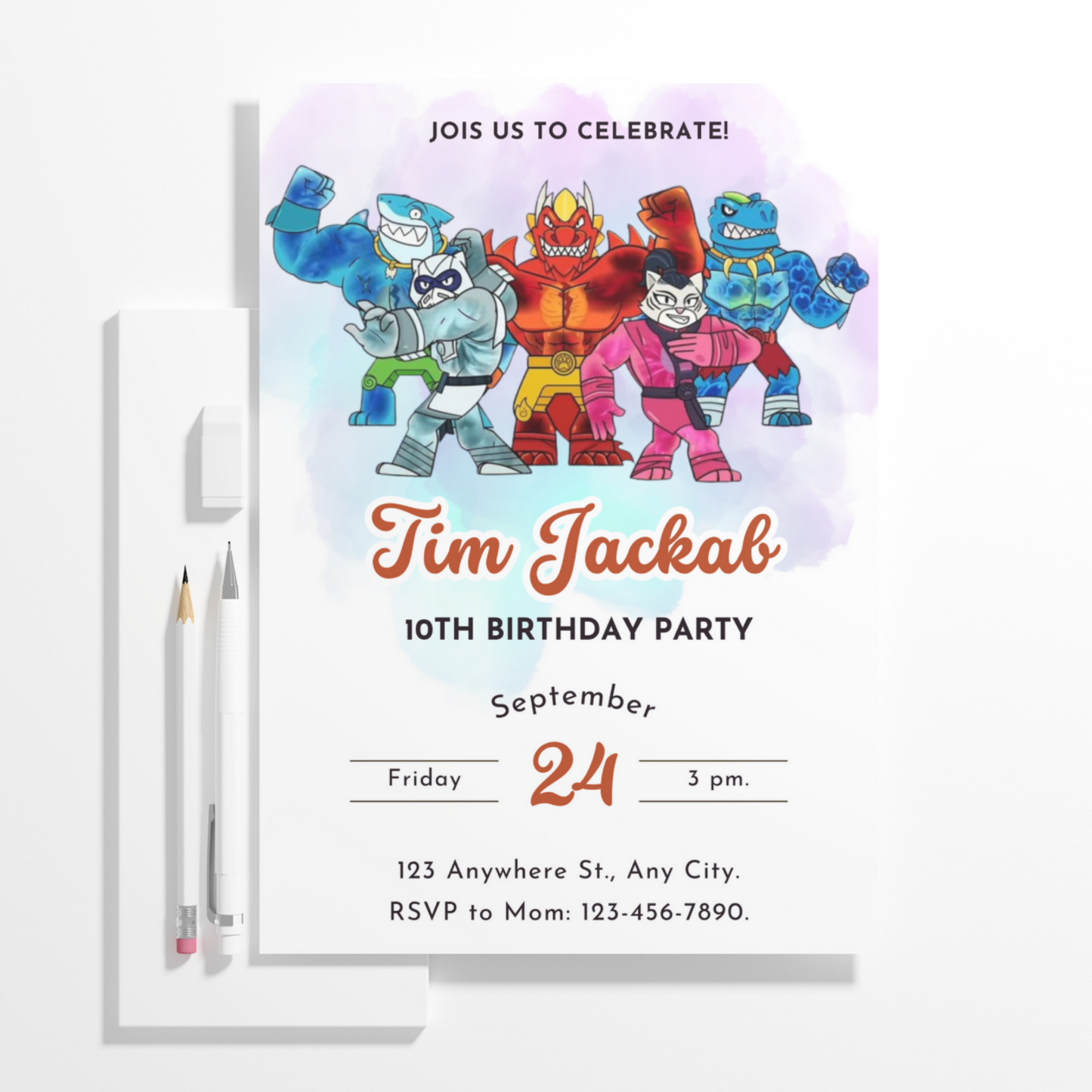 Goo Jit Zu Birthday Invitation Template