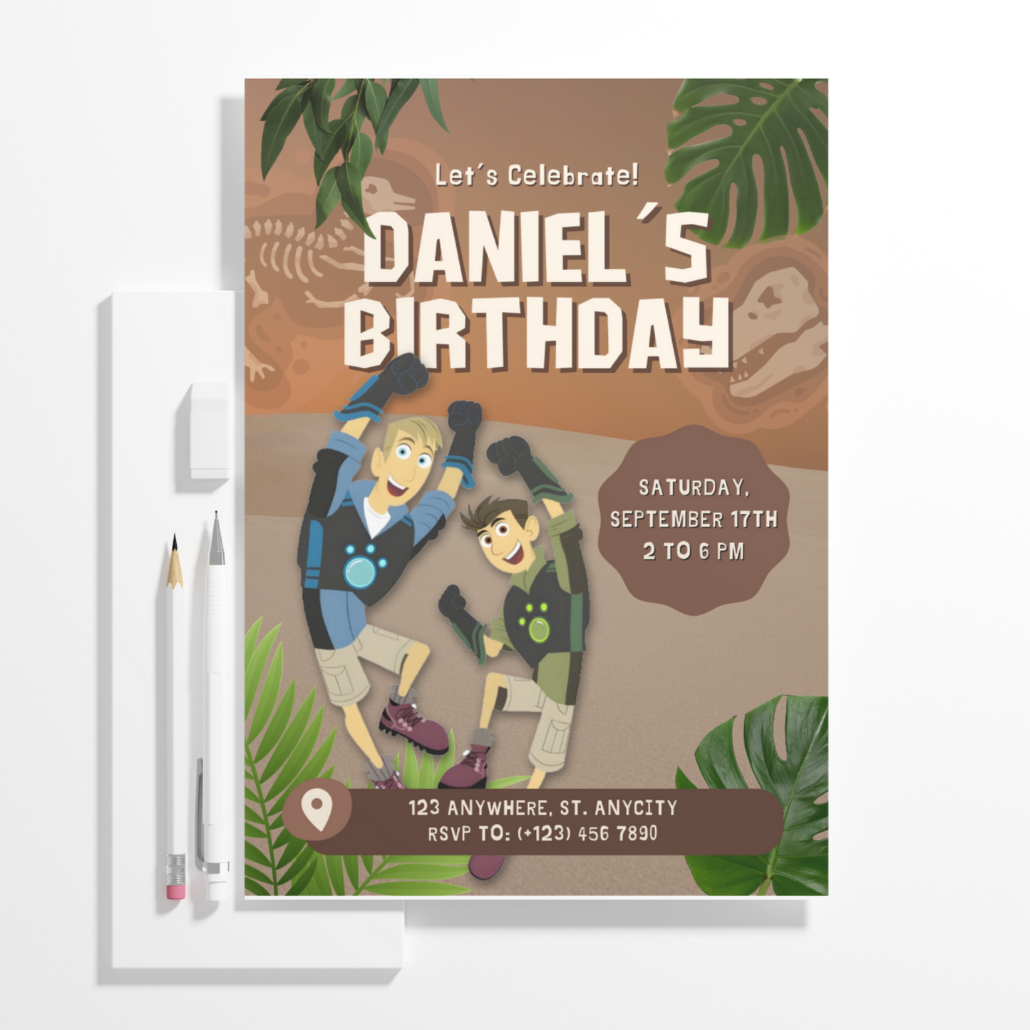 Wild Kratts Birthday Invitation Template