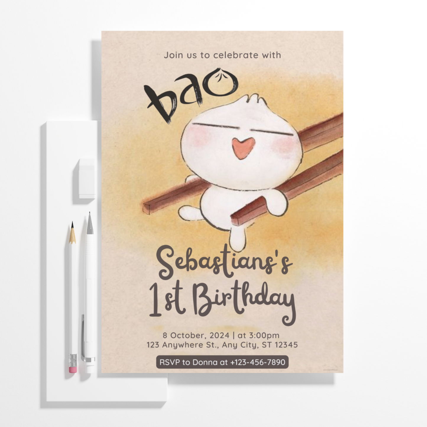 Bao Birthday Invitation Template