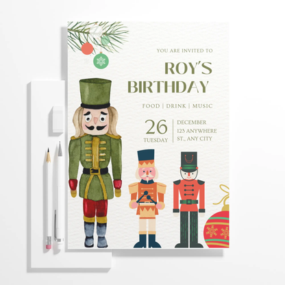 Nutcracker Birthday Invitation Template - CreativeRino