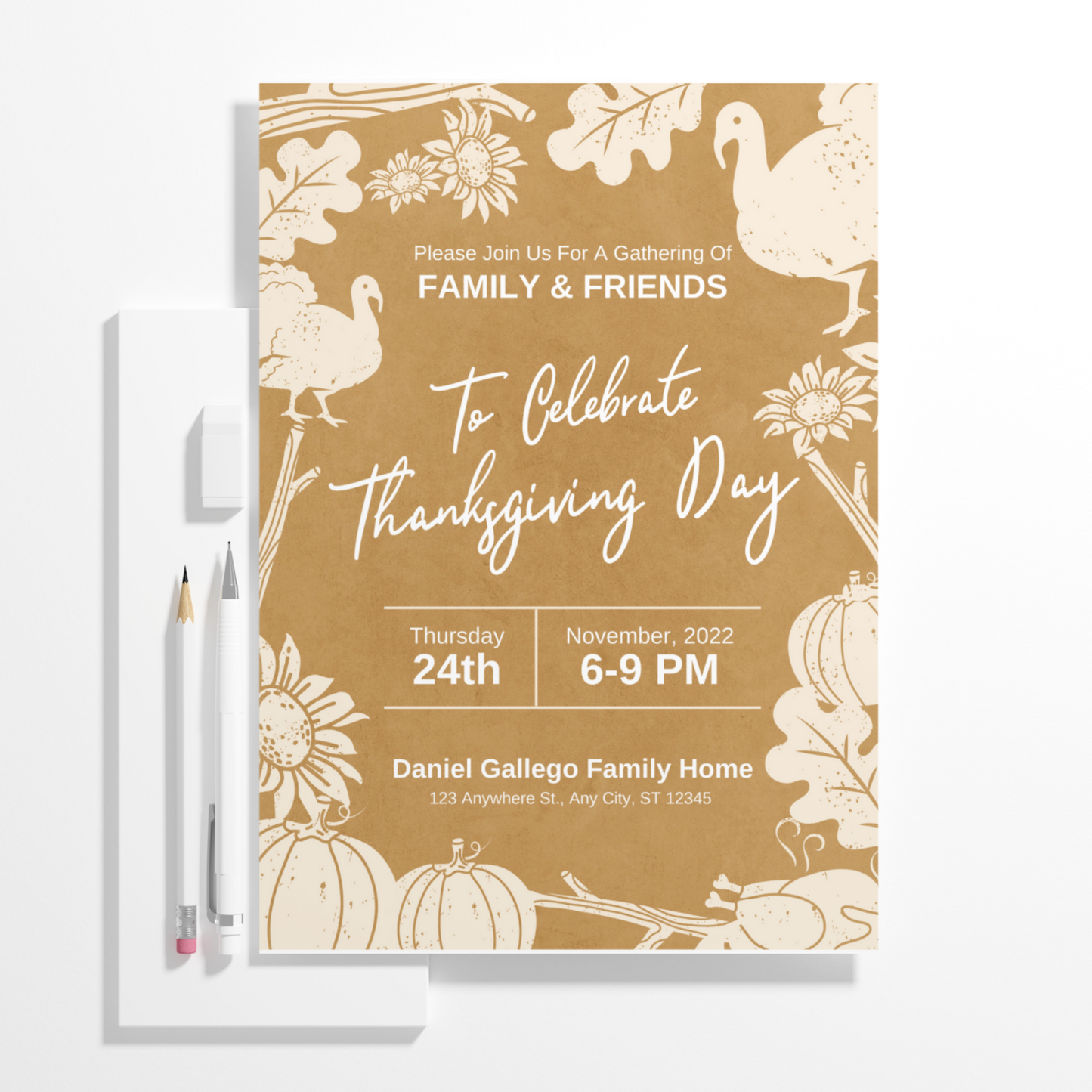 Thanksgiving Dinner Invitation Template | Gobble Thanksgiving Invite