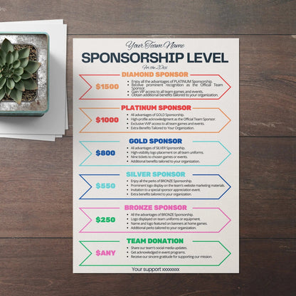 Sponsorship Level Flyer | Club Sponsorship Level Template CreativeRino
