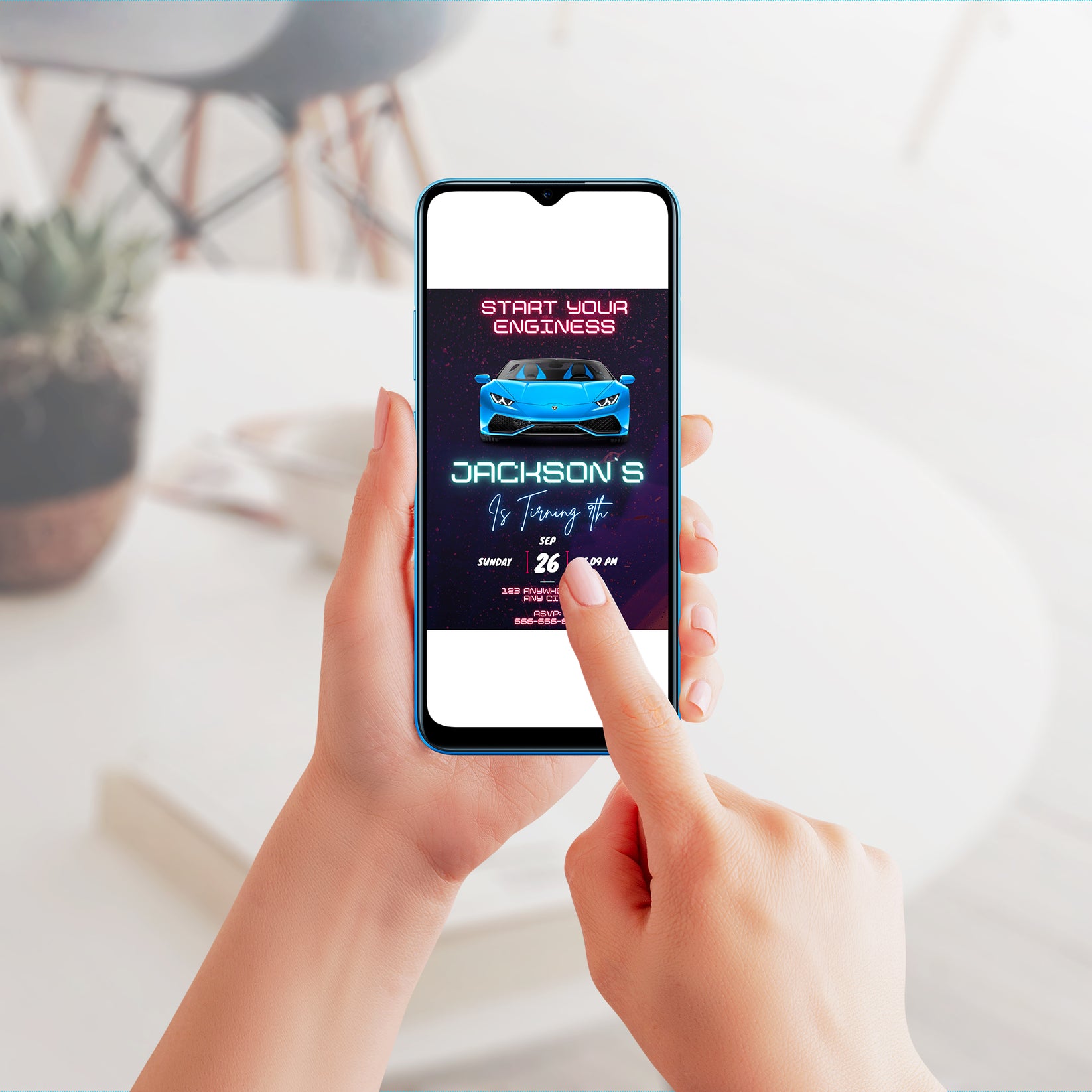 Lamborghini Sport Race Car Birthday Invitation Template – CreativeRino