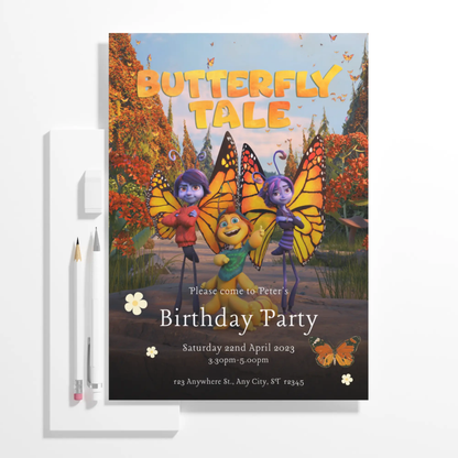 Butterfly Tale Birthday Invitation Template - CreativeRino