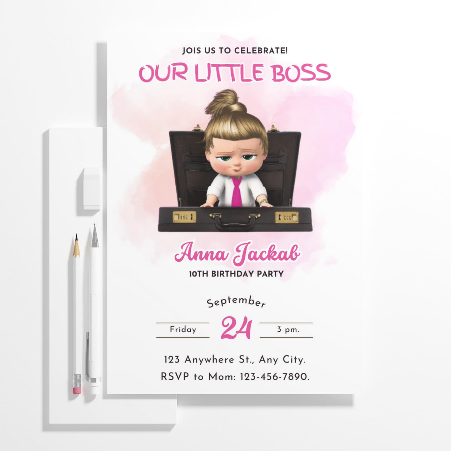 Boss Baby Birthday Invitation Template