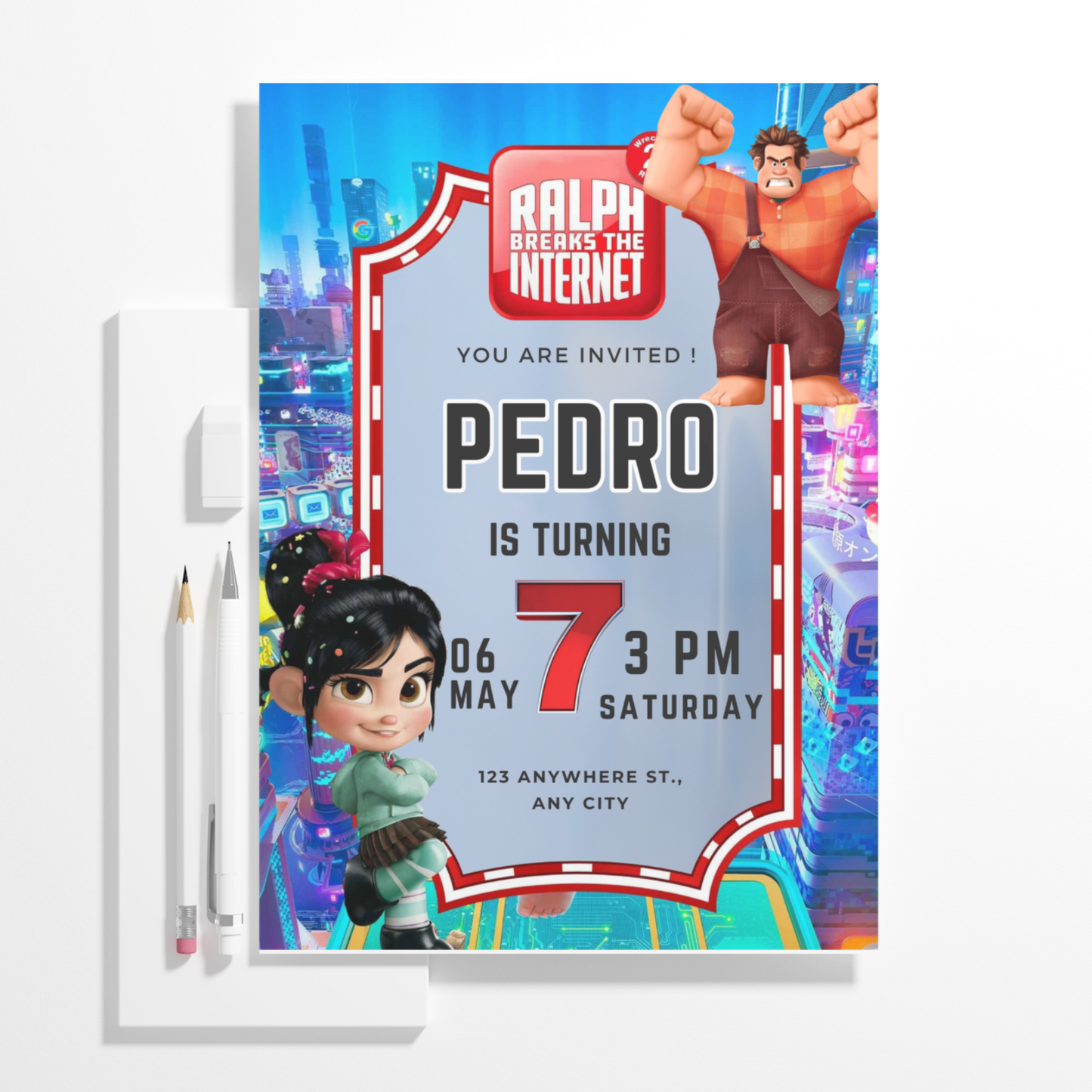 Ralph Break the Internet Birthday Invitation Template