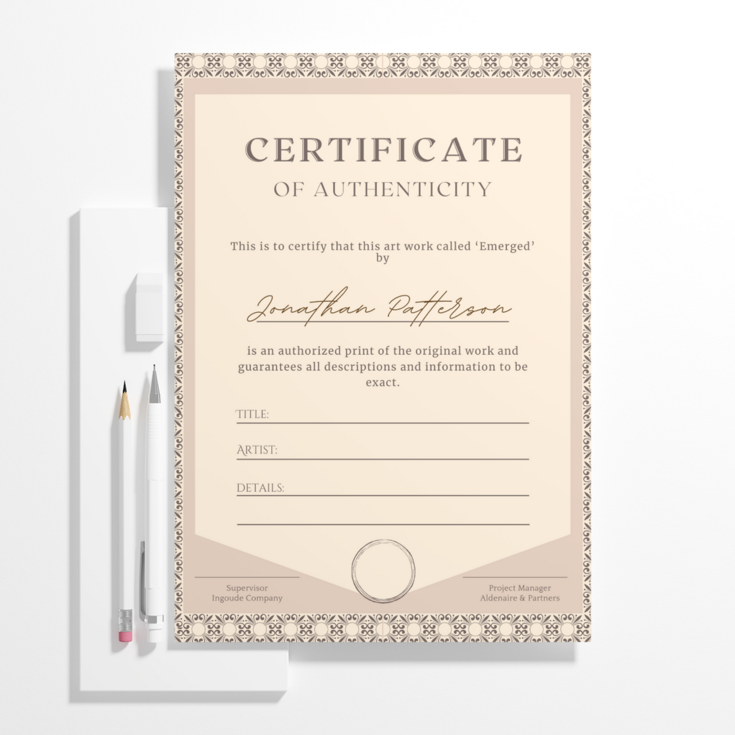 Certificate of Authenticity Template | Authenticity Certificate