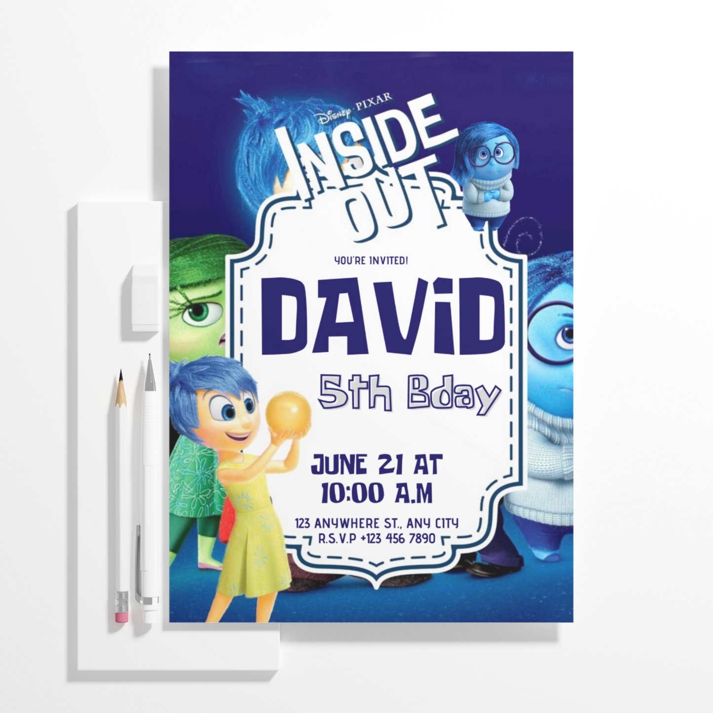 Inside Out Birthday Invitation Template