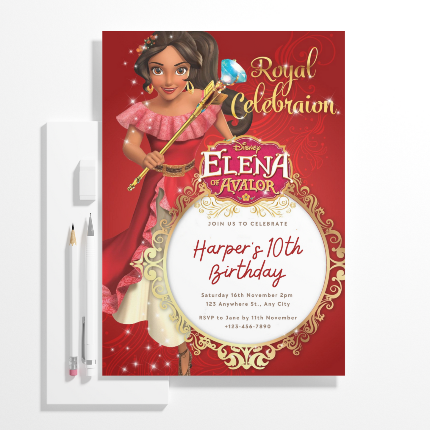 Elena of Avalor Birthday Invitation Template