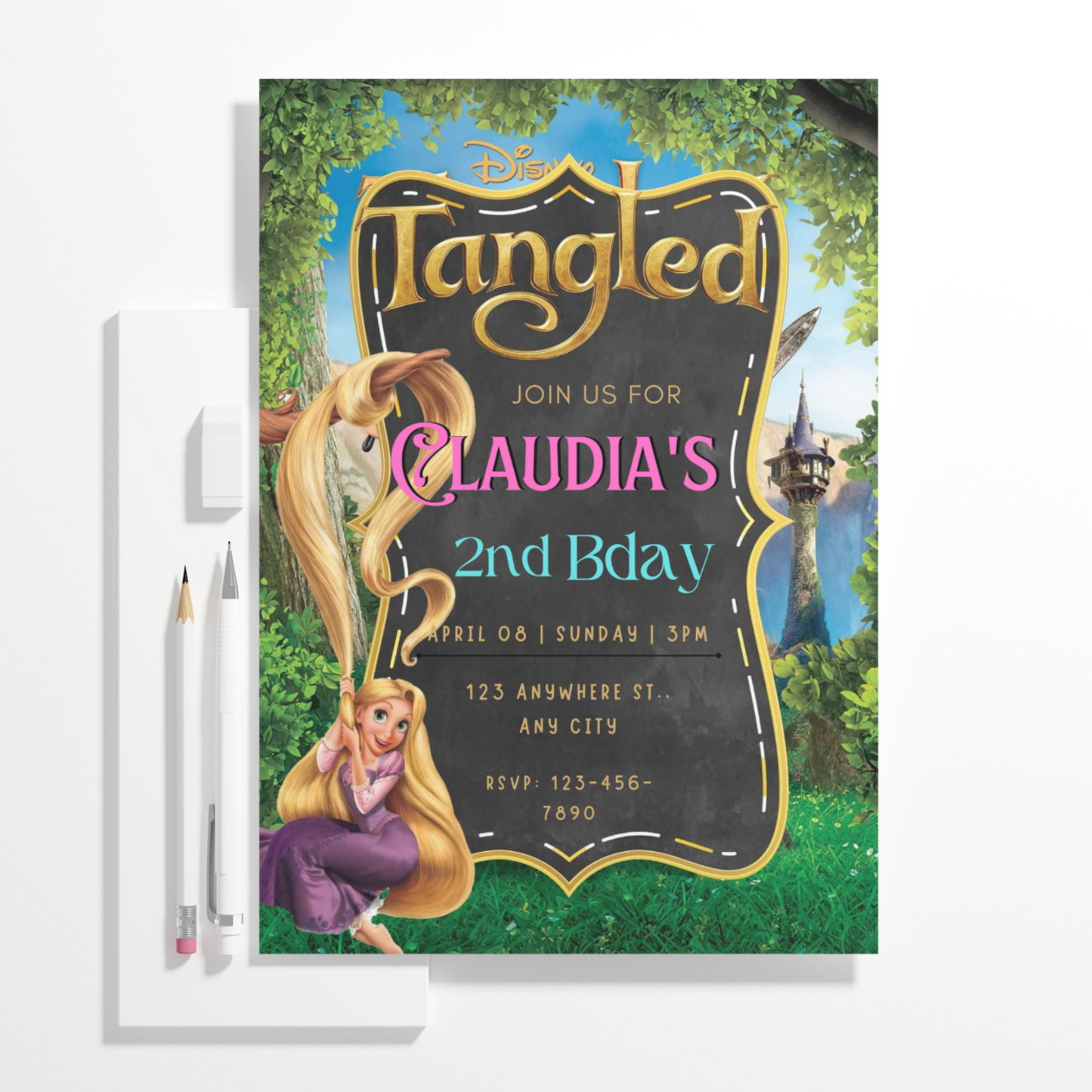 Tangled Birthday Invitation Template