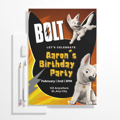 Bolt Birthday Invitation Template - CreativeRino