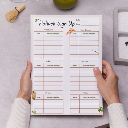 Potluck Sign Up Sheet Template - CreativeRino