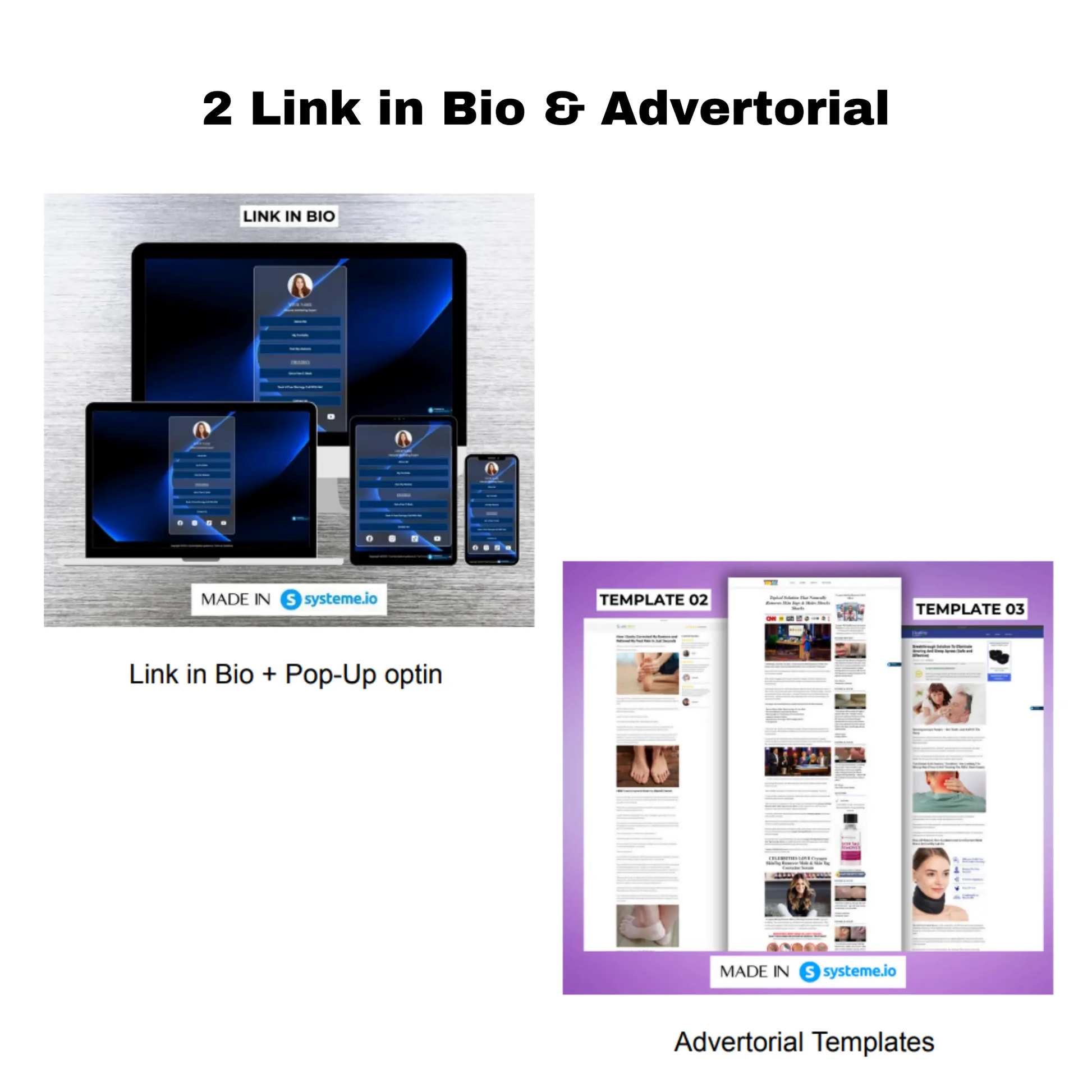 12 Systeme.io Funnel and Website Template CreativeRino
