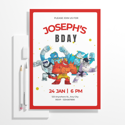 Goo Jit Zu Birthday Invitation Template - CreativeRino