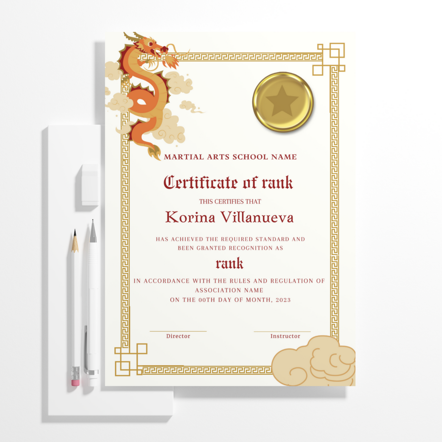 Certificate of Rank Template | Rank Certificate