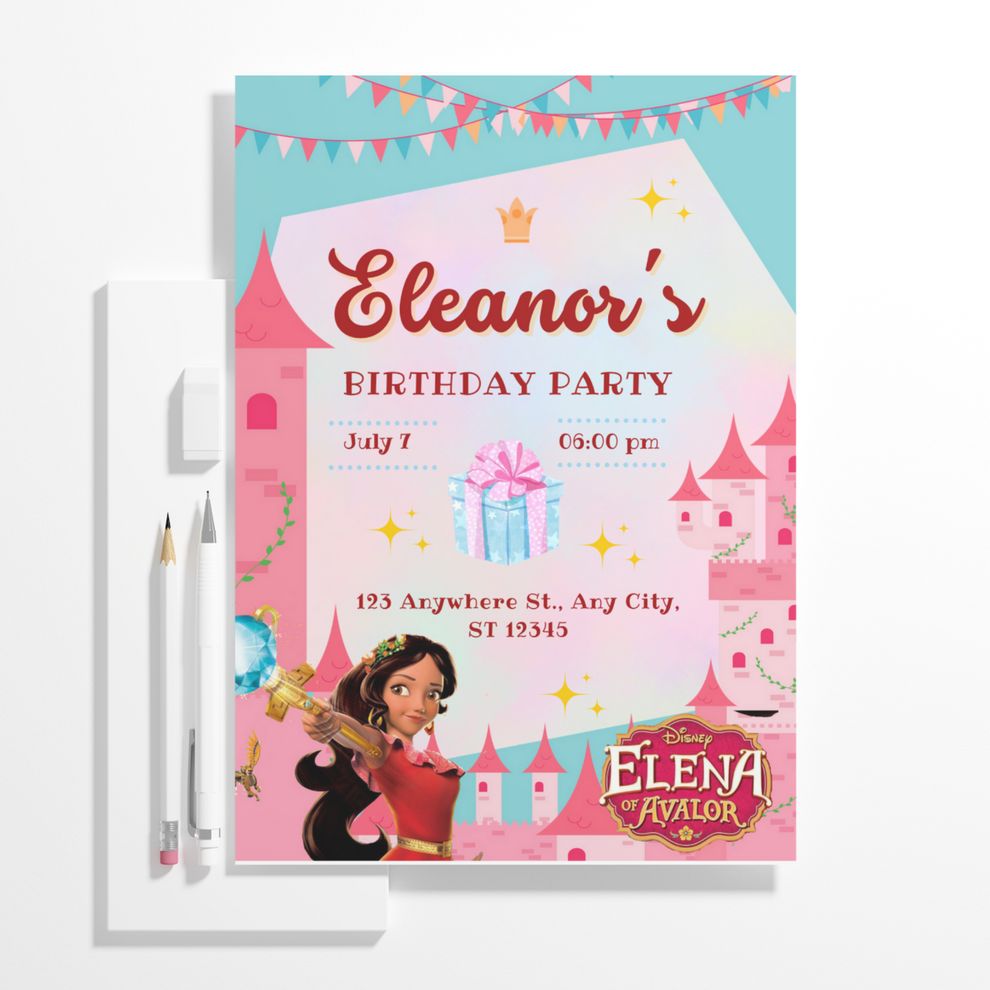 Elena of Avalor Birthday Invitation Template