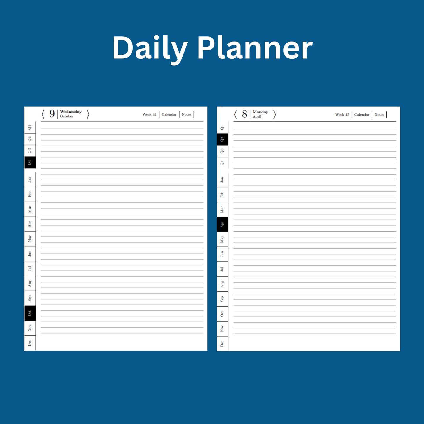 reMarkable 2 Monthly Calendar Planner Template