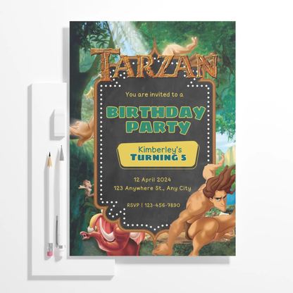Tarzan Birthday Invitation Template - CreativeRino