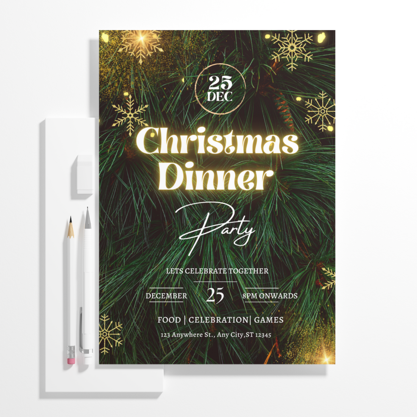 Christmas Dinner Party Invitation Template