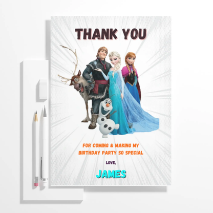 Frozen Thank You Card Template - CreativeRino