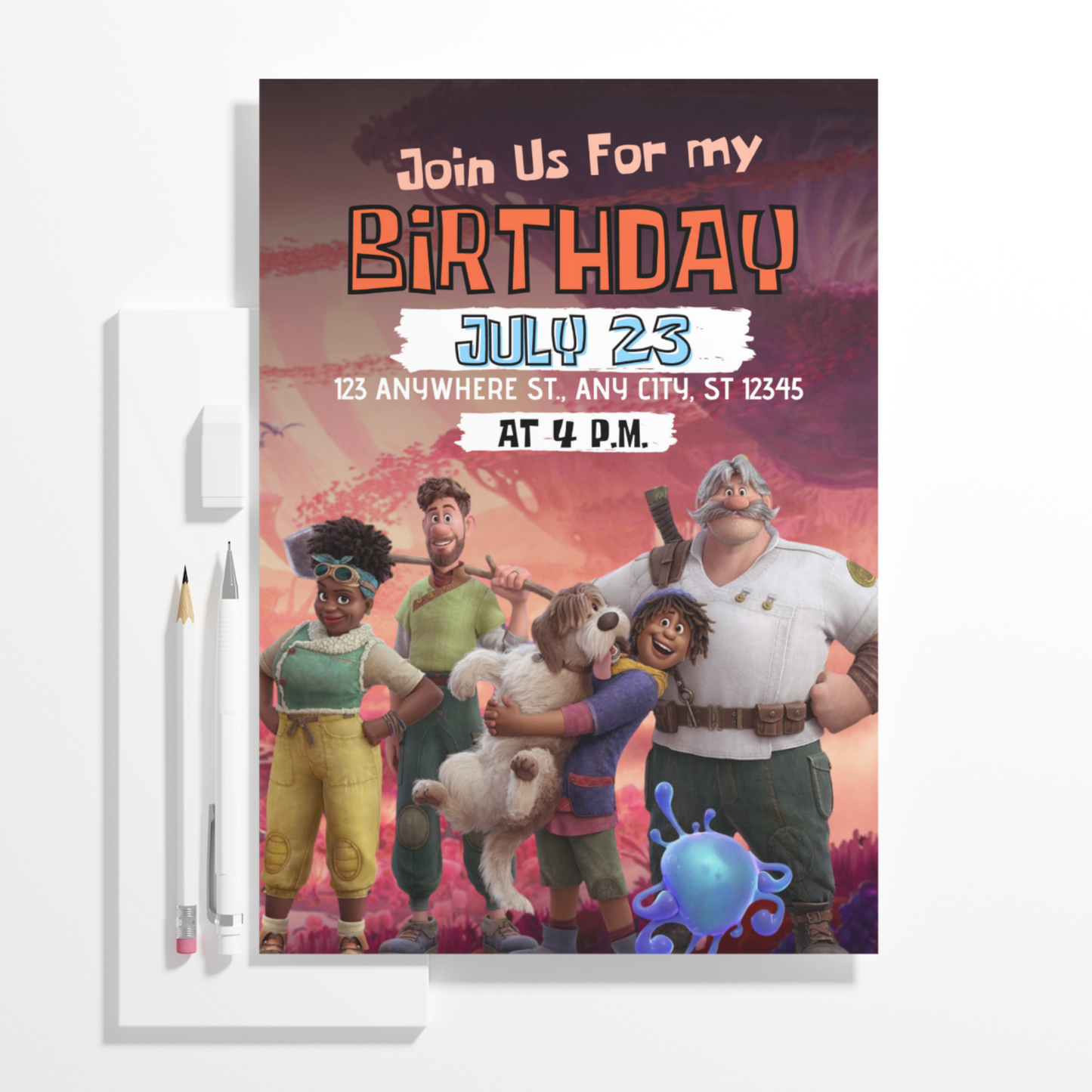 Strange World Birthday Invitation Template